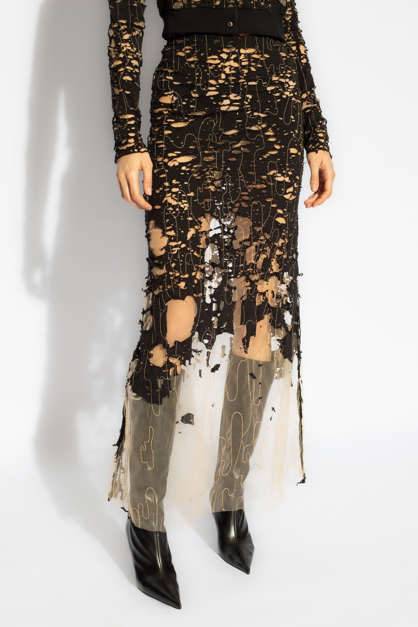 Black 'O-LEENA' skirt Diesel - SchaferandweinerShops TW